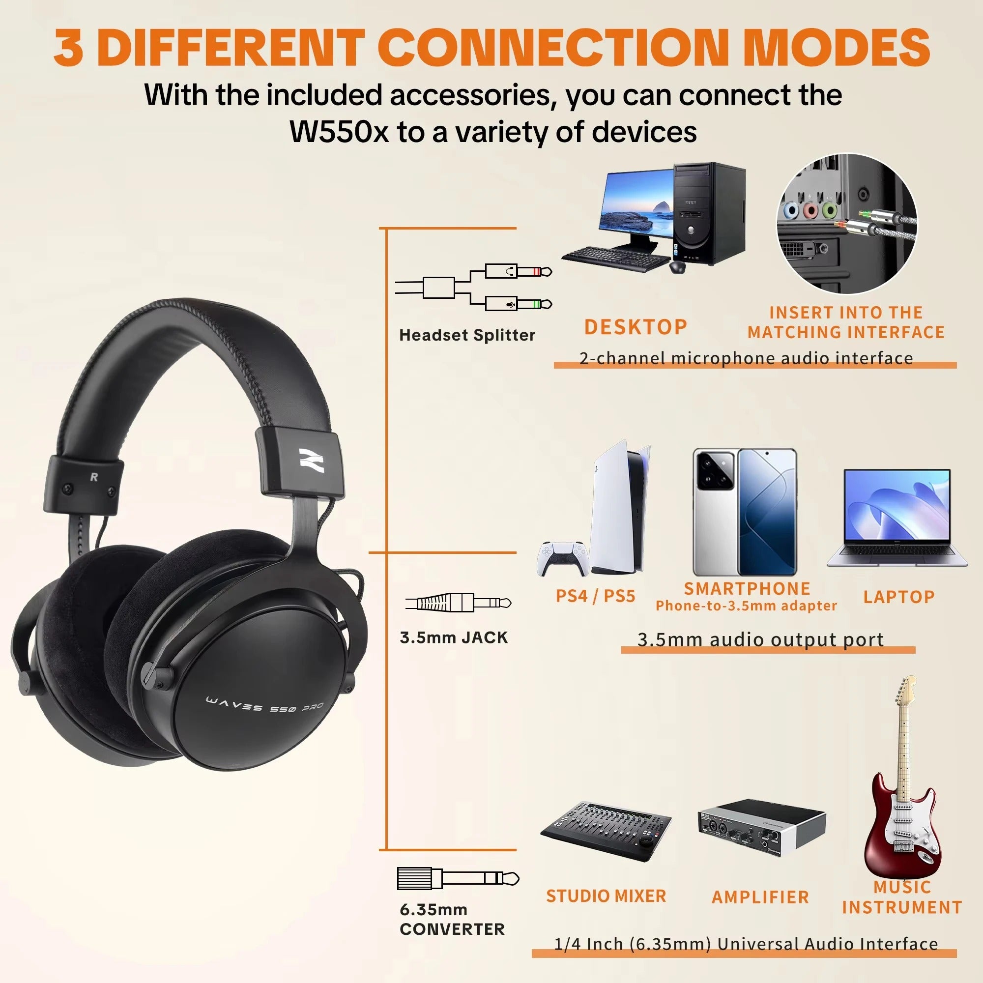 TOP W550X Talomen Over-Ear Headphones Portable